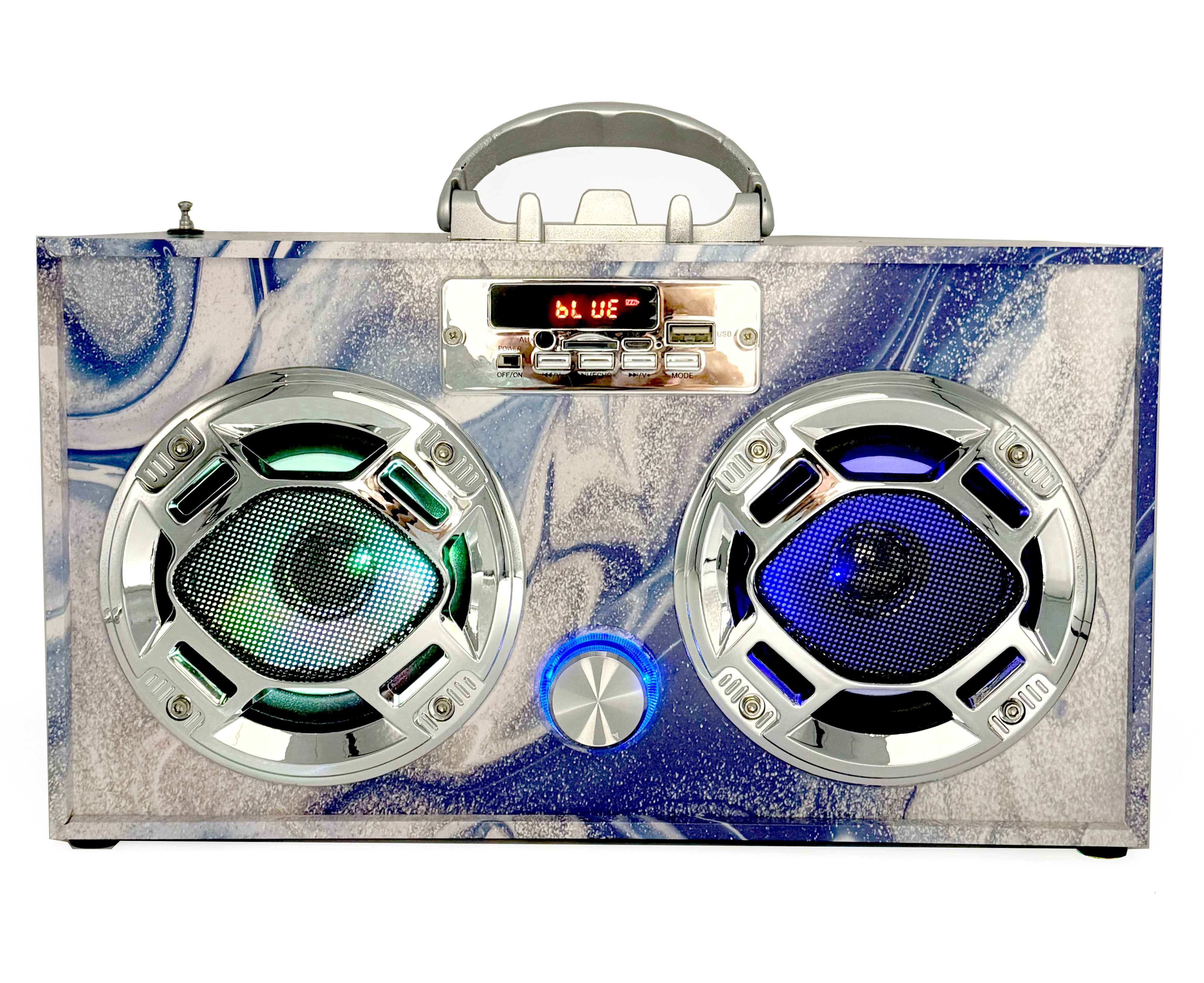 Blue Swirl Boombox & Bluetooth Speaker