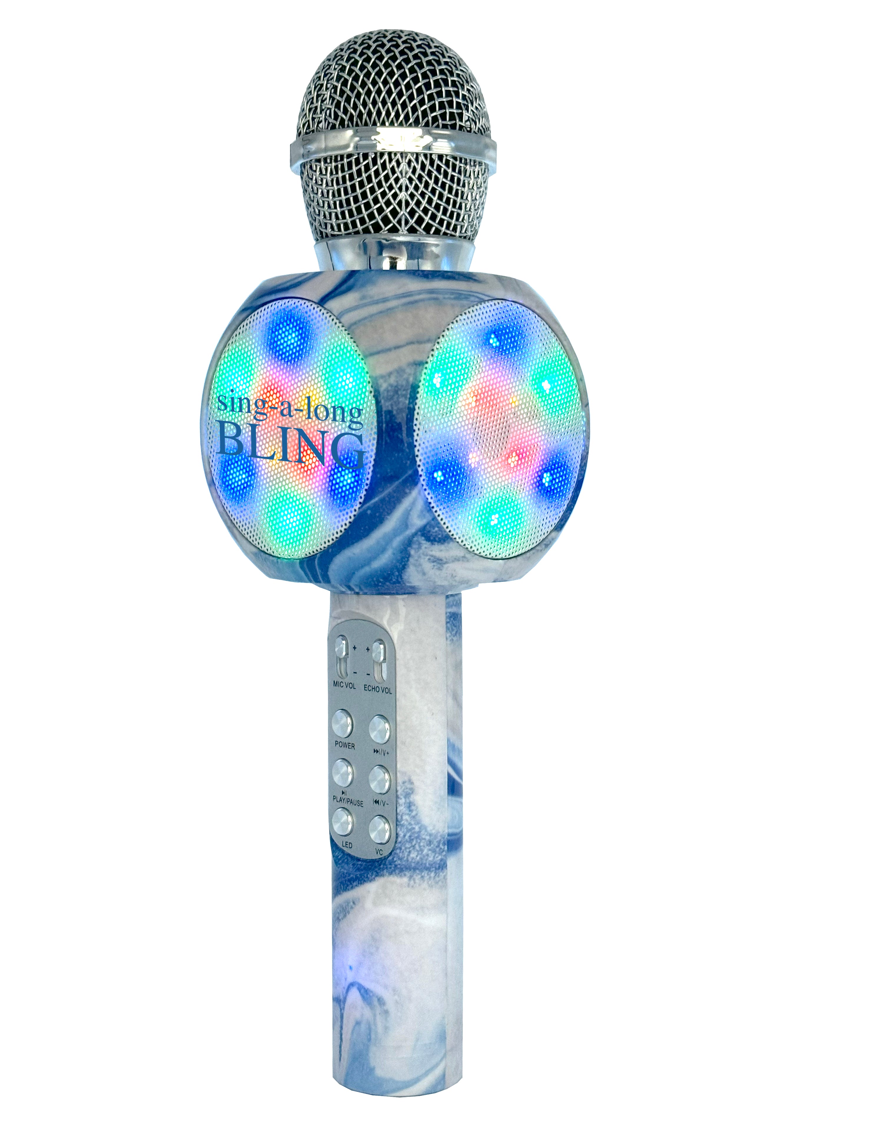 Blue Swirl Karaoke Microphone & Bluetooth Speaker