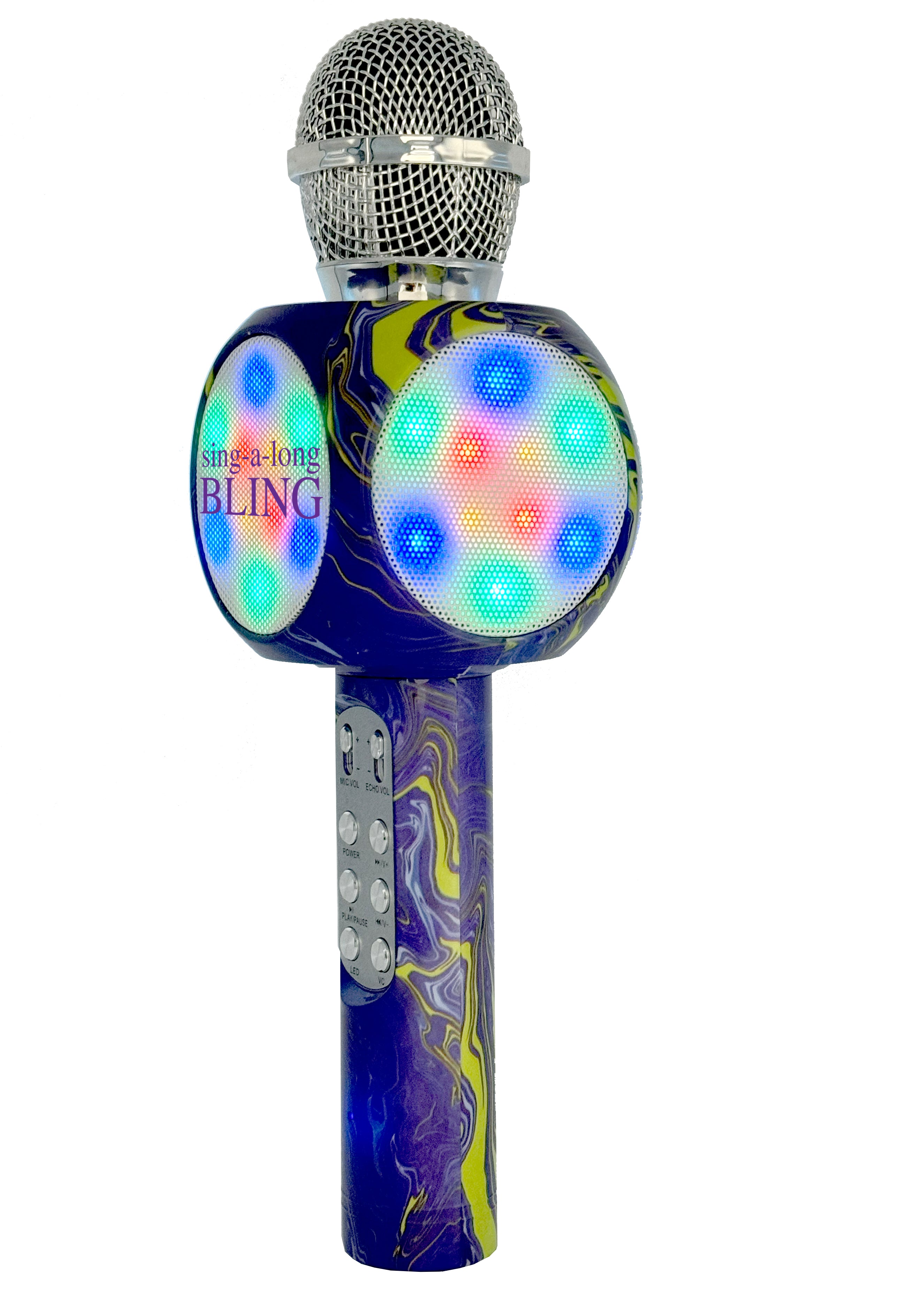 Purple Swirl Karaoke Microphone & Bluetooth Speaker