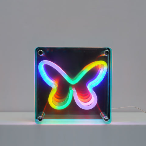 Neon Art Infinity Mirror Lights Wall & Desk Sign-Butterfly