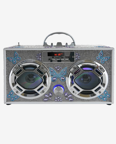 Butterfly Bling Boombox & Bluetooth Speaker