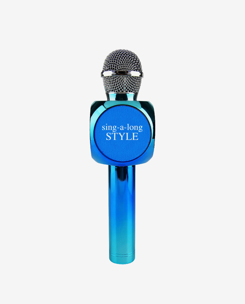 Metallic Blue Karaoke Microphone & Bluetooth Speaker