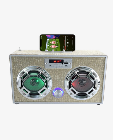 Gold Bling Wireless Boombox with FM Radio