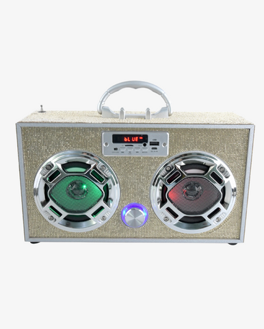 Gold Bling Wireless Boombox with FM Radio