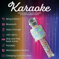 Confetti Bling Karaoke Microphone & Bluetooth Speaker