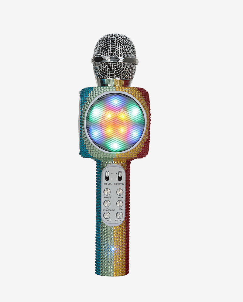emoji pop rainbow and microphone